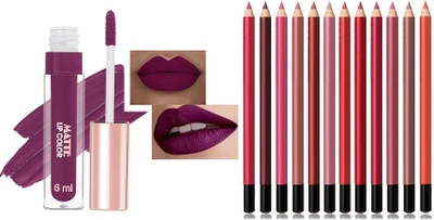 GABBU Waterproof Matte Lip Liner Set Lipliner Long Lasting lipstick/4(MULTICOLOR)