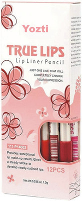 Yozti True Lips Set of 12 Creamy Lip Liner Pencils(Multicolor)
