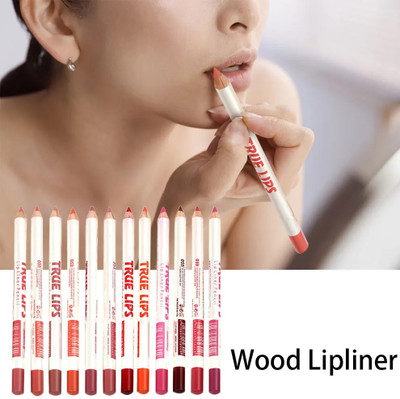 ADJD Wood Natural Lip Liner Pencil Soft matte Lips(MULTICOLOR)
