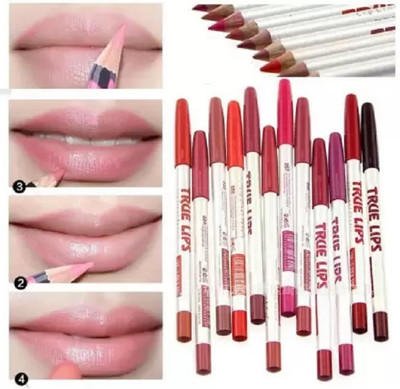 Amaryllis Professional make up look multi purpose use lip liner pencil(Multicolour)