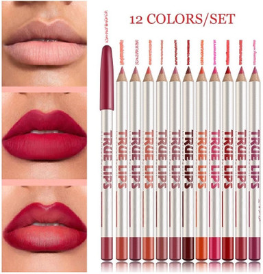 Amaryllis Ultra Soft Matte Lip Liner Pencil Set Long-Lasting Fade Resistant Lip(Multicolour)