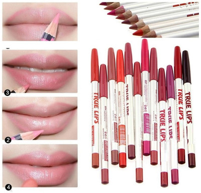 THTC Bold Matt Lip Liner | Set of 12(Multi Color)