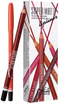 Sarbeau SUPER MATTE LIP LINER( Set of 12 Creamy Lip Liner Pencils (Mix)(MULTI COLOUR)
