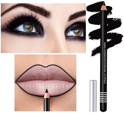 SEUNG Professional Matte Eye & Lip Liner Pencil, Matte Finish(Black)
