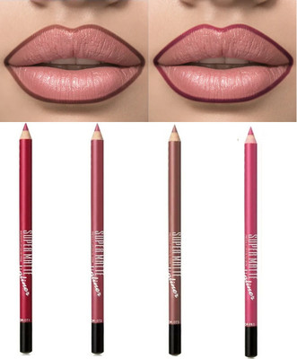 Facejewel Bold Smudge Matte Lipliner Multicolor Pack Of 4(Multicolor)