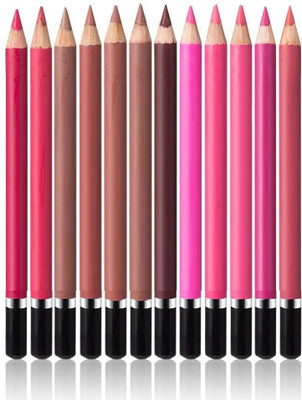 JANOST 12 Professional Multicolored Matte Super Matte Lip Liner Pencil(MULTICOLORED)
