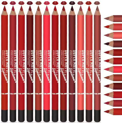 WECHARMERZ Waterproof Super Matte Pencil - Set of 12 Lipliner(Multicolor)
