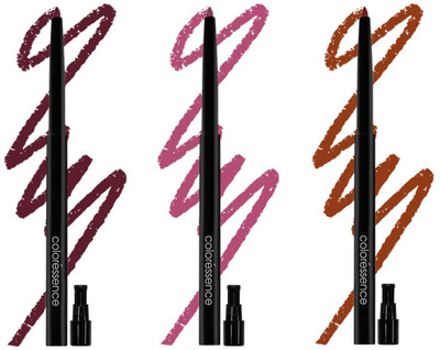 COLORESSENCE Lip Liner for Bold Lips|Smooth Texture|Smudge Proof|Inbuilt Sharpener C11(Bold Combo)