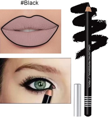 BLUEMERMAID HIGH PIGMENT BLACK LIP LINER & EYE LINER MATTE WATERPROOF FORMULA(BLACK)