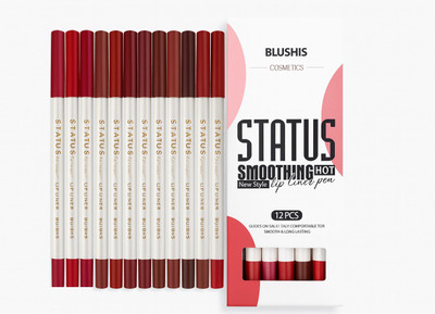 BLUSHIS Waterproof Professional Matte Lip Liner Pencil - Set of 12PCS STICKS(muticolour)