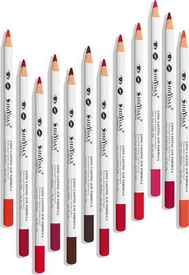 Shryoan Set of 12 Multi-Color Magic Lipliner Pencils(Red)