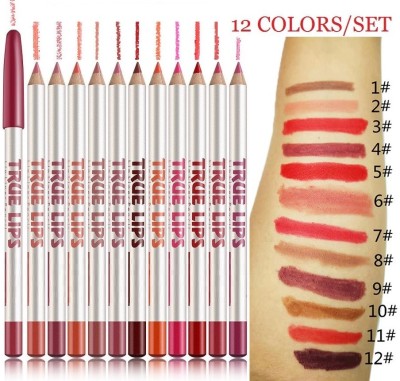 Amaryllis Lips Lip Liner Pencil, Natural Finish (Set of 12) - Multicolor(Multicolour)