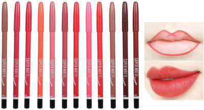 Libline Long Lasting Matte Lip Liner Set of 12(MUTICOLOR)