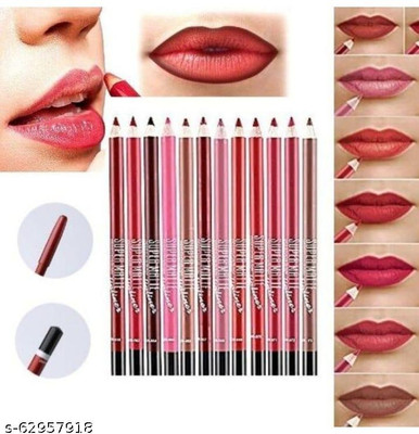Trendy styler MN Super Matte Lipliner pack of 12(Matte Girl)