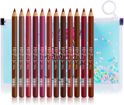 GABBU Professional Lip Liner Pencil, Matte Finish, Set Of 12(Multicolour)