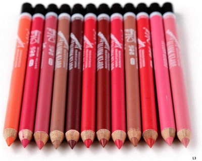 Morbee Professional Multicolored Matte Super Matte Lip Liner Pencil Set of 12 L3(Multicolor)