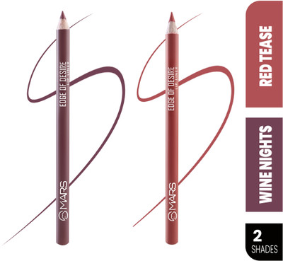 MARS Matte Lip Liner | Smooth Application, Long Lasting & Travel friendly Lip Pencil(WINE NIGHTS + RED TEASE)