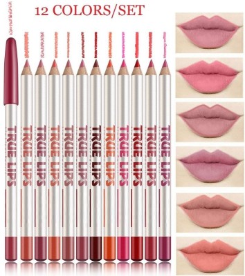 Amaryllis HD Lips Lip Liner Pencil, Natural Finish (Set of 12) - Multicolor(Multicolour)