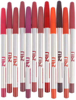 MYEONG Make Up Soft Non-Dizzy Texture Matte Lips Lipliner Set Multicolor Pack Of 12(Multi Color)