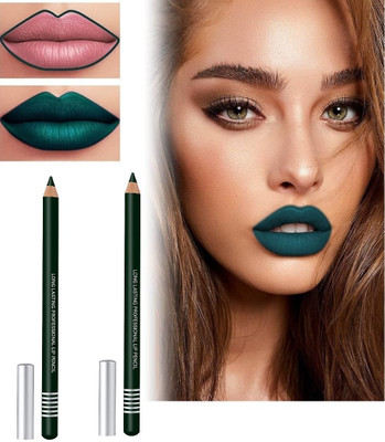 SEUNG PROFESSIONAL BEST LIP & EYELINER PENCIL MATTE FINISH SET OF 2(GREEN)