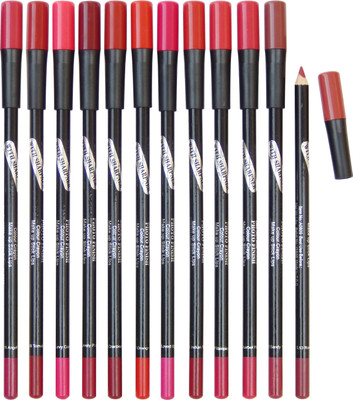 VARS LONDON Photo finish matte lipliner combo pack of 12 |lip outliner+matte lipstick pencil(multicolor)