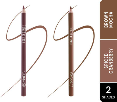 MARS Matte Lip Liner | Smooth Application, Long Lasting & Travel friendly Lip Pencil(SPICED CRANBERRY + BROWN MOCHA)