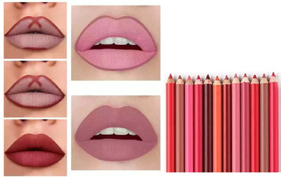 GABBU new Professional Matte Super Matte Waterproof Lip Liner Pencil(MULTICOLOR)