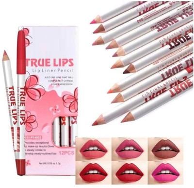 Vyomiris 12 Pcs 1Set Matte Lip Stick Lipliner Lip Liner Pencil(Multicolur)
