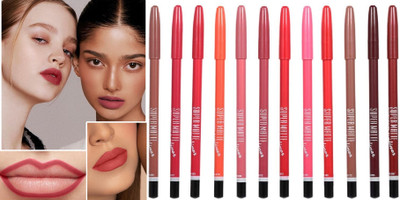 Amaryllis Best Matte Smooth Lip Pencil Non-stick Waterproof(Multicolor)