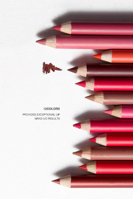 NADJA Matte Finish Lip Pencil | Non-drying Formula Set of 12(Multicoloured)