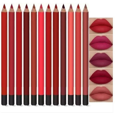 EVERERIN Velvet Matte Lip Liner Set Daily Makeup sweat resistant 12-Color(MULTI COLOR)