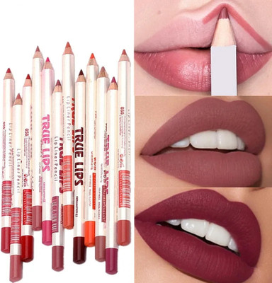 ADJD True Lips Set of 12 Creamy Lip Liner Pencils(MULTI COLOR)
