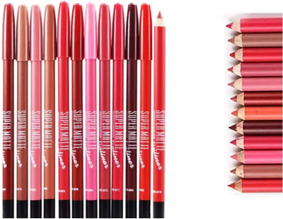 WECHARMERZ Super Matte Lip Liner-P102, Matte Finish (Pack of 12) - Multicolor(Multicolor)