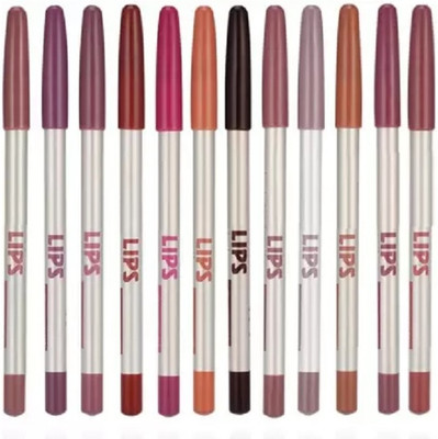 Amaryllis Super Professional make up look multi purpose use lip liner pencil(Multicolour)