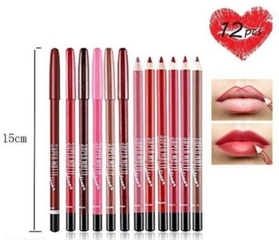 Trendy styler Menow Super Matte Waterproof Pencil - Set of 12(Multicolor)