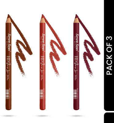 Seven Seas HD Sharp Line Lip Liner Transfer-proof Long Lasting Highly Pigmented Lip Liner(Cool Drip,Magnatic,Red Tease)