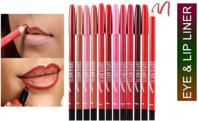 GABBU Waterproof Matte Lip Liner Set Lipliner Long Lasting.(MULTICOLOR)