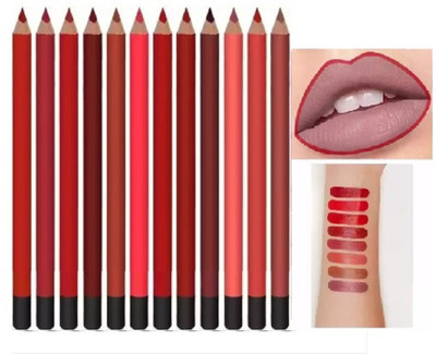 EVERERIN Super Matte Smudgeproof Non- Transfer Waterproof Lipliner Pencil(MULTI COLOR)