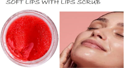 Lui Pui LIPS SCRUB FOR SOFT LIPS WITH STRAWBERRY FLAVOUR(RED)