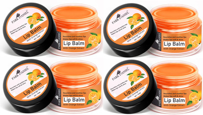 PARK DANIEL Orange Extract Lip Balm for Soft and Natural Lips Pack of 4 Unit of 15gms(60 g, Assorted)