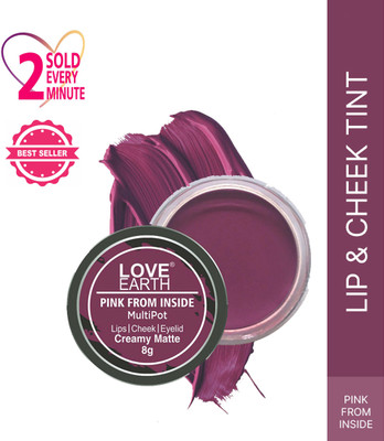 LOVE EARTH Pink From Inside Lip And Cheek Tint With Vitamin E For Lips & Cheeks(Purple) Lip Stain(8 g)