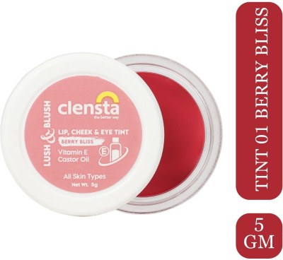 Clensta Lip Cheek Tint - Berry Blish, with Goodness of Vitamin E & Castor Oil Lip Stain(5 g)