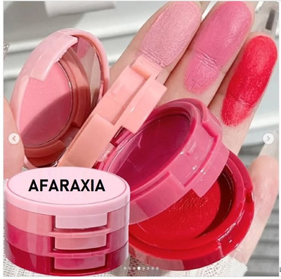 AFARAXIA 3in1 lip and cheek tint cream blush Pink, Peach, Red color matte blusher Lip Stain(3 g)