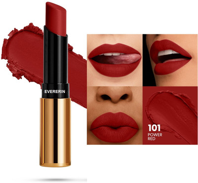 EVERERIN Non Transfer Lipstick, 24 Hour Long Lasting and Waterproof (POWER RED) Lip Stain(3.5 g)