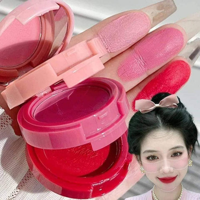 REIMICHI 3 in 1 Cheeks Lips Eyes Moisturing Face Blush Multi-Use For All Skin(MULTICOLOR)