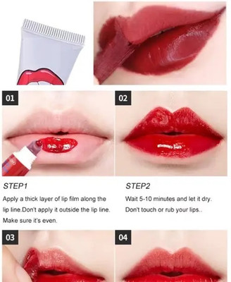 GABBU Long Lasting Tint Lip Peel Off Lipstick Full lips Lip Gloss Tatto(18 g, Cherry Red)