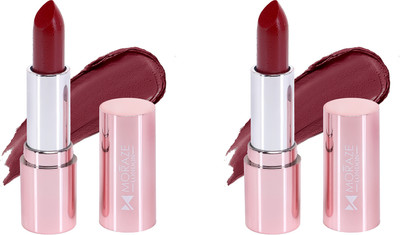 MORAZE Non Transfer Waterproof Long last Matte Stick Lipstick Combo Pack Of 2(Red, 8.4 g)