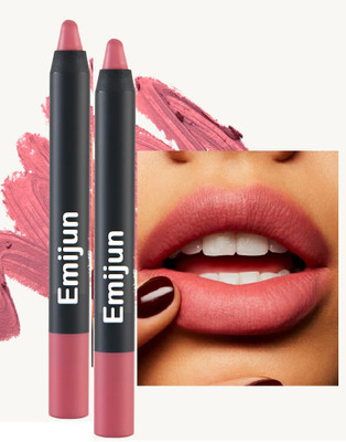 Emijun Weightless Matte Hydrating Lipstick Combo(Rouge Pink, 7 g)