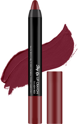 SWISS BEAUTY Non Transfer Matte Crayon Lipstick | Waterproof & Smudgeproof| -((Ash Red, 3.5gm), 3.5 g)