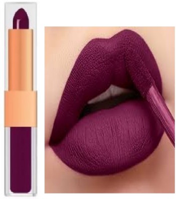 Luipui 2 in 1 purple matte finish lipstick pack of 1(purple, 6 g)